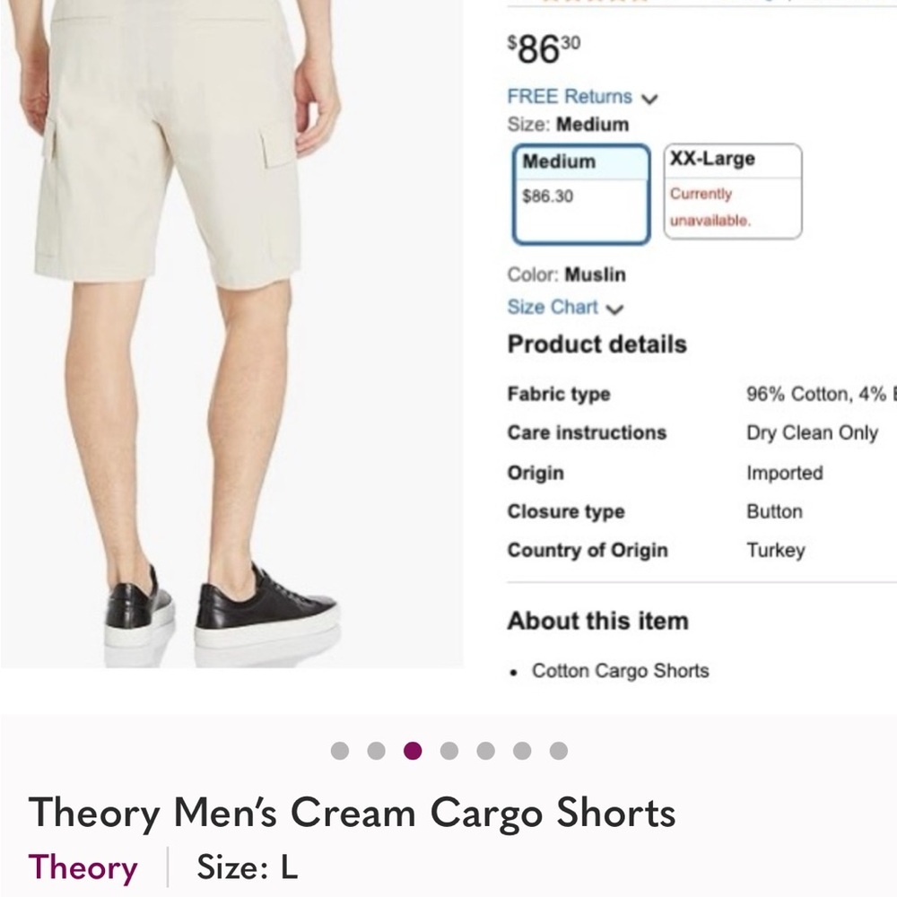 Theory Mens cargo shorts - Picture 3 of 7
